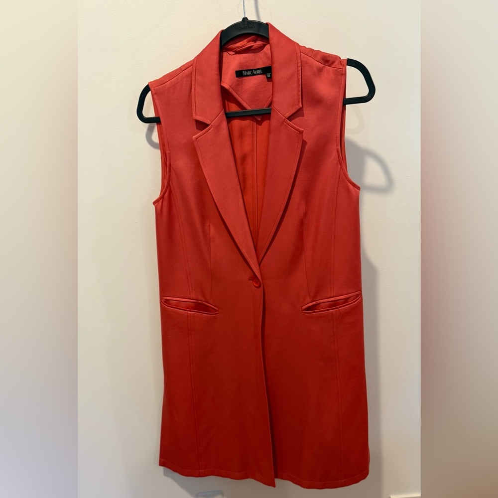 Marc Aurel Sleeveless Blazer Vest | Tailored Longline | Chic Layering